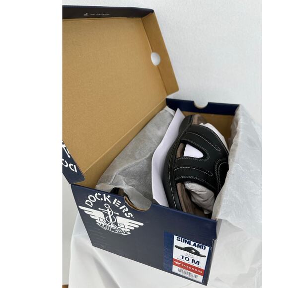 Dockers Sunland Black Sandals Slides Summer Beach Casual 10M - Picture 2 of 9